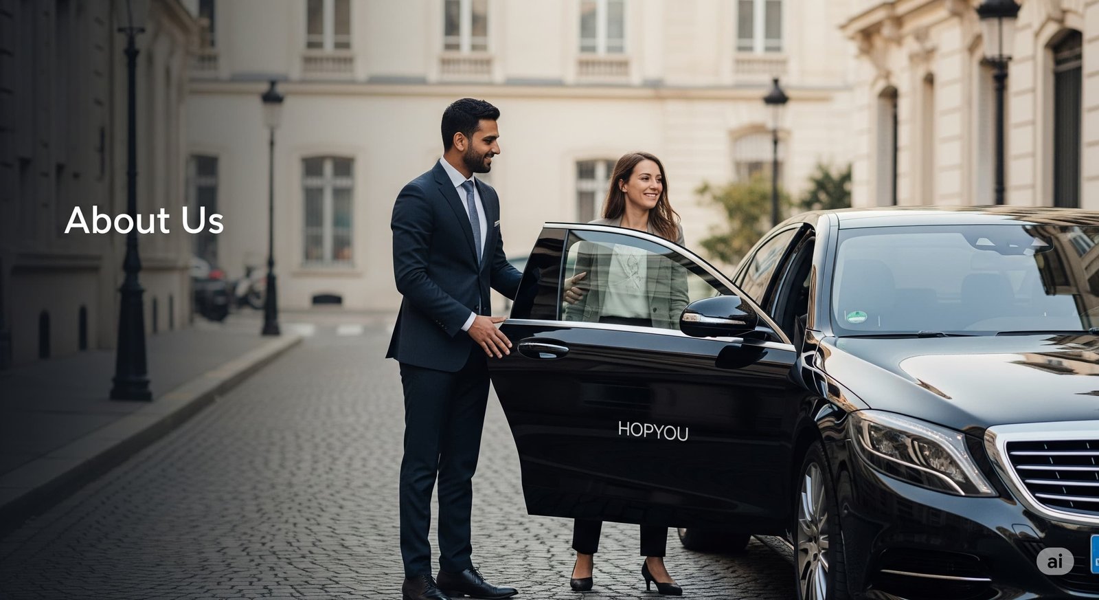 Chauffeur Hopyou en costume