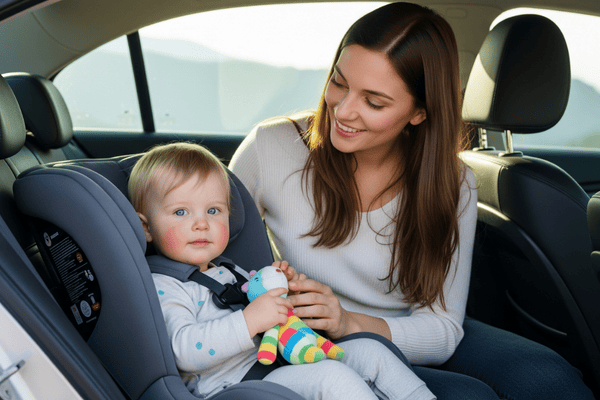 Véhicule taxi équipé d'un siège bébé sécurisé pour enfants